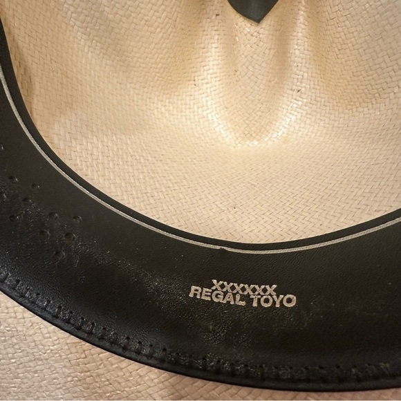 Justin straw cowboy hat western cowgirl red black tan 7 long oval 6X regal Toyo - Picture 5 of 16